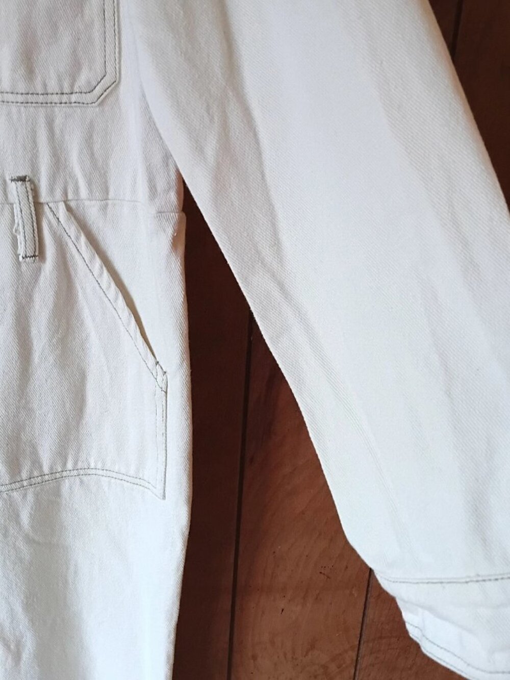 By Together 100% Cotton Cream Utility Jumpsuit Size M Button Front Boilersuit - Picture 4 of 6